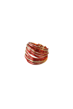 Load image into Gallery viewer, Marcia Wire Wrap Ring in Red and Gold