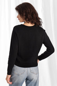 100% Cashmere Ls Shrunken V Neck