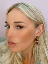 Load image into Gallery viewer, Gold Multi Crystal Mix Drop Earring