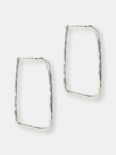 Load image into Gallery viewer, Silver Wire Rectangular Hoop Earring