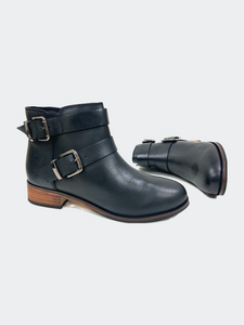 Stacked Heel Vintage Ankle Boot