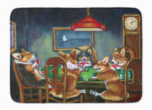 Load image into Gallery viewer, 19 in x 27 in Corgi Playing Poker Machine Washable Memory Foam Mat