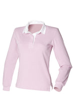 Load image into Gallery viewer, Front Row Womens/Ladies Long Sleeve Original Rugby Shirt (Dusky Pink)