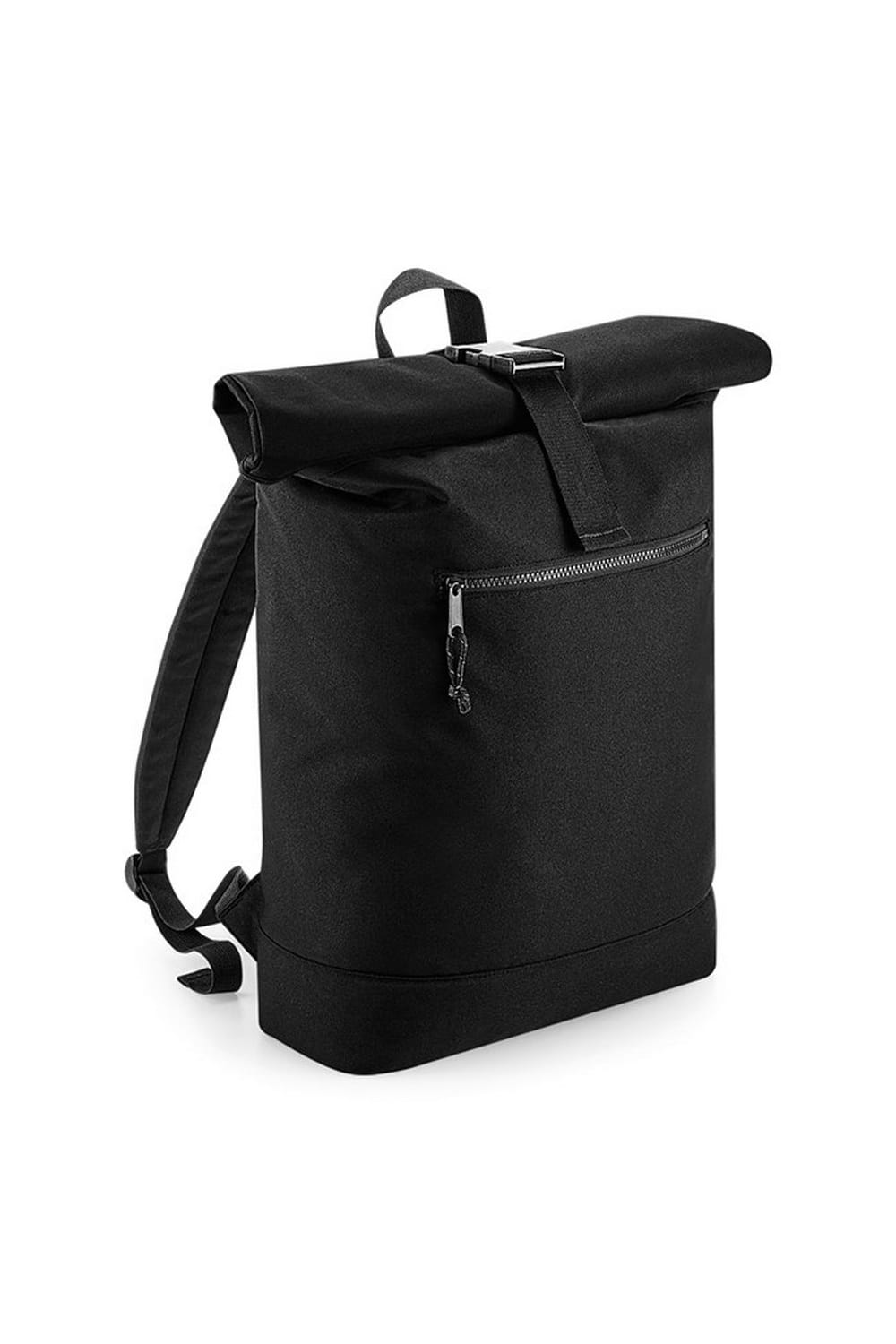 Rolled Top Recycled Backpack (Black)