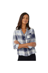 Womens/Ladies Checked Collared Roll Sleeve Shirt