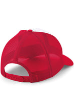 Load image into Gallery viewer, Beechfield 6 Panel Snapback Trucker Cap (Classic Red/White)