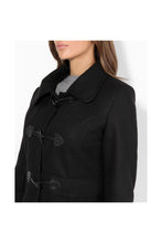Load image into Gallery viewer, Womens/Ladies Hooded Rockabilly Duffle Coat - Black