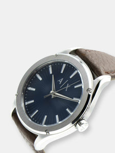 Armani Exchange Men's 3 Hand Stainless Steel AX2804 Silver Leather Analog Quartz Fashion Watch