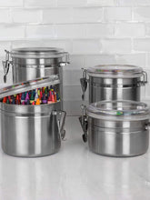 Load image into Gallery viewer, 4 Piece Stainless Steel Canister Set