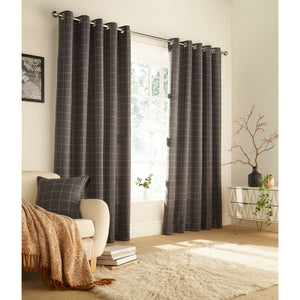 Furn Ellis Ringtop Eyelet Curtains (Gray) (90 x 54 in)