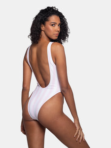 Adeline One Piece in Pink Stripes