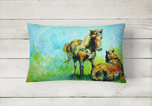 Load image into Gallery viewer, 12 in x 16 in  Outdoor Throw Pillow Horse Grazin Canvas Fabric Decorative Pillow