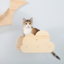 Load image into Gallery viewer, Moku Cloud-Shaped Wall Mounted Cat Shelves Solid Wood With Acrylic Plate