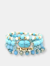 Load image into Gallery viewer, Turquoise and Soapstone Beaded Stretch Bracelet