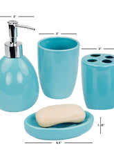 Load image into Gallery viewer, 4 Piece Bath Accessory Set, Turquoise