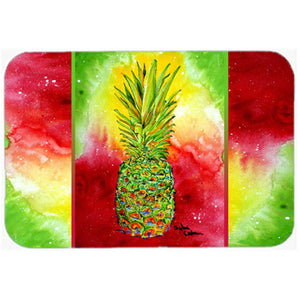 8395LCB 15" x 12" Pineapple In Green And Red Glass Cutting Board