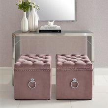 Load image into Gallery viewer, Claudia Velvet Or Linen Ottoman-Storage-Knob