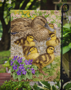 Female Mallard Duck And Ducklings Garden Flag 2-Sided 2-Ply