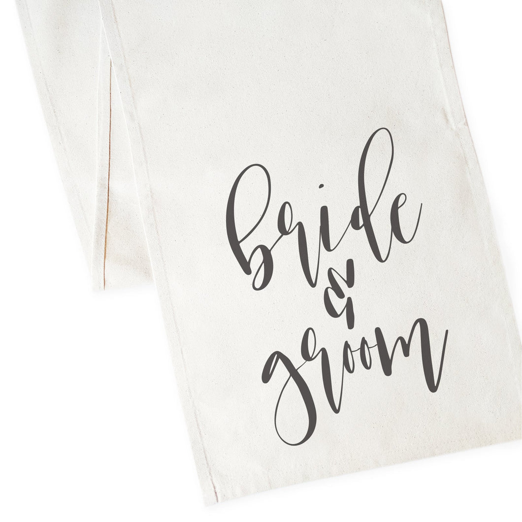 Bride & Groom Cotton Canvas Table Runner