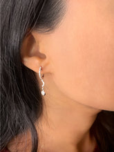 Load image into Gallery viewer, Moonlit Phases Diamond Hoop Earrings In Sterling Silver