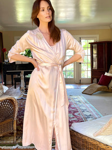 Willow Robe in Pink Silk Charmeuse
