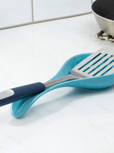 Load image into Gallery viewer, Michael Graves Design Comfortable Grip Stainless Steel Slotted Spatula, Indigo