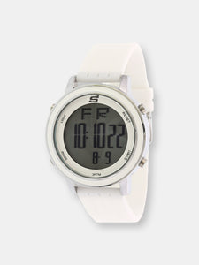 Skechers Watch SR6009 Westport, Digital Display, Chronograph, Date Function, Alarm, Backlight Display, White Silicone Band, Silver