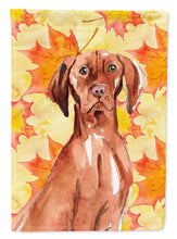 Load image into Gallery viewer, Fall Leaves Vizsla Garden Flag 2-Sided 2-Ply