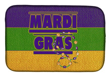 Load image into Gallery viewer, 14 in x 21 in Mardi Gras with Beads Dish Drying Mat