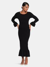 Load image into Gallery viewer, Marjorie Bamboo Ruffle Dress In Black