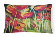 Load image into Gallery viewer, 12 in x 16 in  Outdoor Throw Pillow Red Poppies Canvas Fabric Decorative Pillow