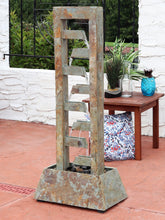Load image into Gallery viewer, Stacked Slate Outdoor Water Fountain - 49&quot;