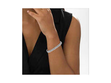 Load image into Gallery viewer, .925 Sterling Silver 1/4 Cttw Round-Cut Diamond Double Row Wrapped S-Link Bracelet