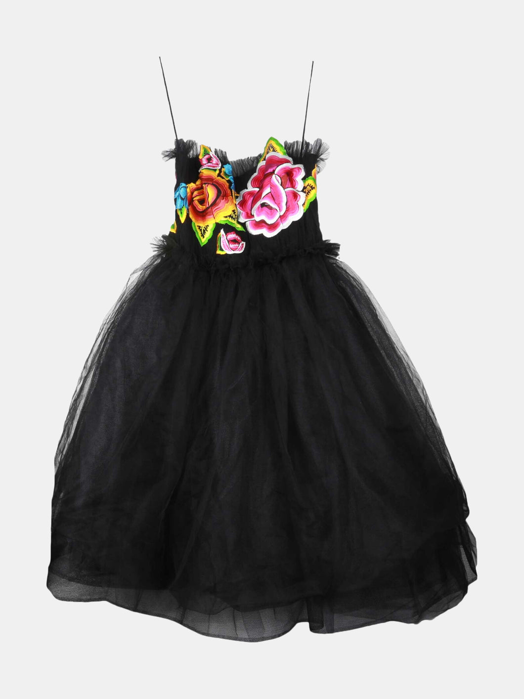 Carolina Herrera Women's Black Multi Embroidered A-Line Dress - 4