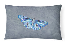 Load image into Gallery viewer, 12 in x 16 in  Outdoor Throw Pillow Butterfly on Gray Canvas Fabric Decorative Pillow