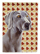 Load image into Gallery viewer, Weimaraner Fall Leaves Portrait Garden Flag 2-Sided 2-Ply