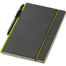 Load image into Gallery viewer, JournalBooks Cuppia Notebook (Solid Black/Lime) (8 x 5.7 x 0.6 inches)