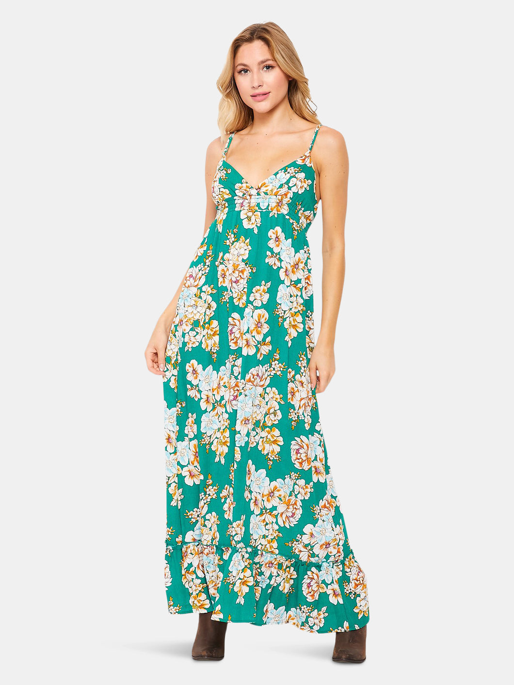 Leona Floral Maxi Dress | Green