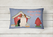 Load image into Gallery viewer, 12 in x 16 in  Outdoor Throw Pillow Dog House Collection Saint Bernard Canvas Fabric Decorative Pillow