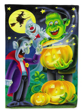 Load image into Gallery viewer, 11&quot; x 15 1/2&quot; Polyester Halloween With Dracula And Frankenstein Garden Flag 2-Sided 2-Ply