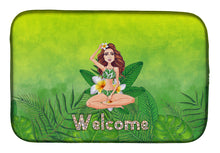 Load image into Gallery viewer, 14 in x 21 in Welcome Lady in Bikini Summer Dish Drying Mat