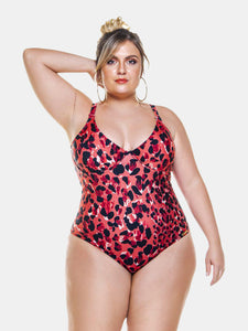 Plus Size Non-Padded Wired Swimsuit in Savana Print