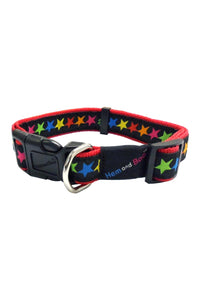 Hemm & Boo Multicolored Stars Dog Collar - Large (May Vary) (0.5 x 10-14in)