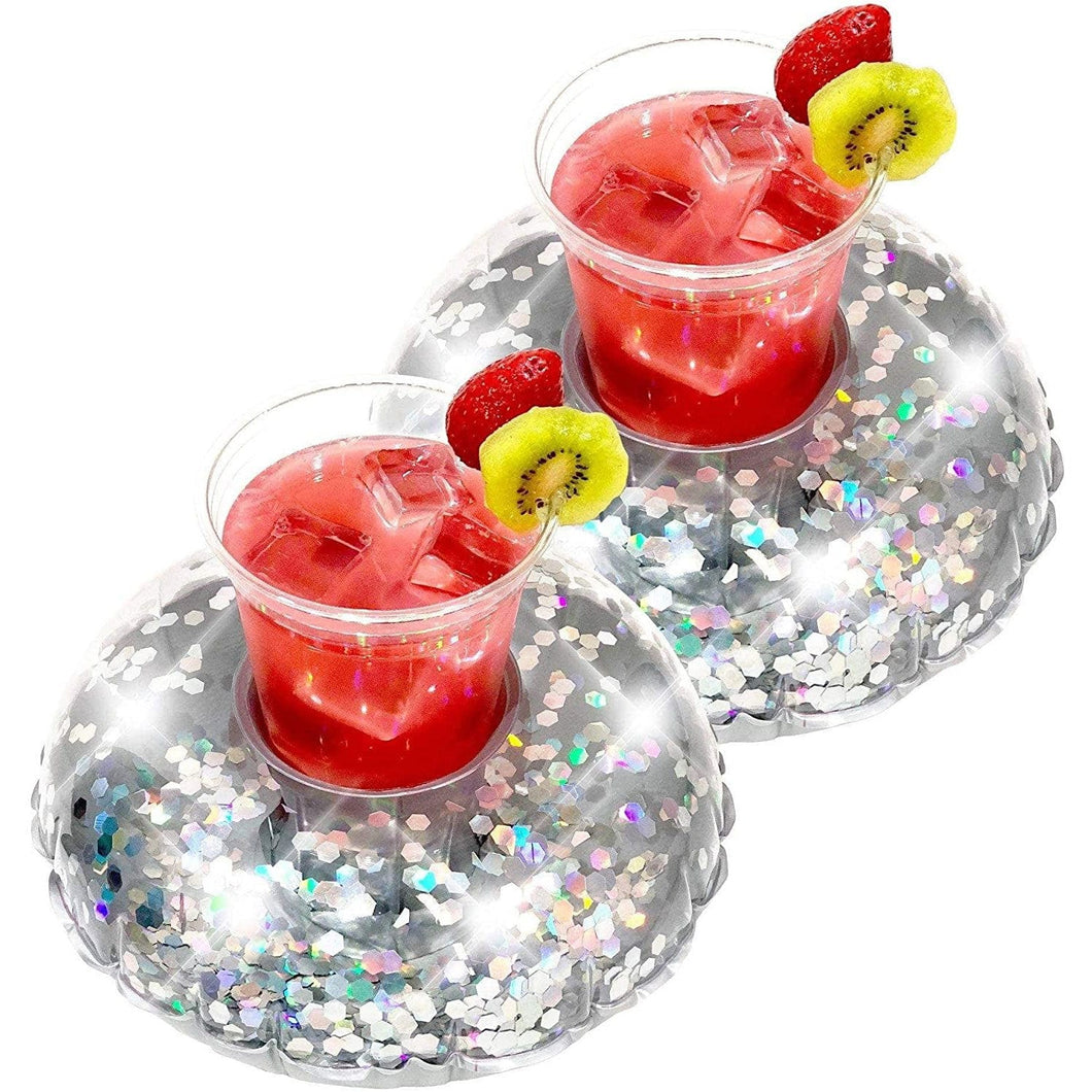 Silver Glitter Drink Float 2 Pack