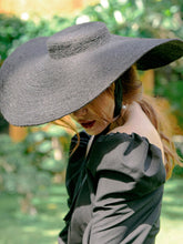 Load image into Gallery viewer, Lola Wide Brim Jute Straw Hat, in Black