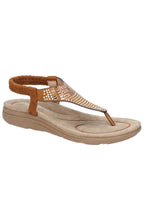 Load image into Gallery viewer, Womens/Ladies Mulberry Elastic Sandal - Tan