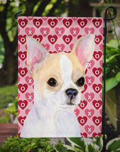 Load image into Gallery viewer, 11&quot; x 15 1/2&quot; Polyester Chihuahua Hearts Love And Valentine&#39;s Day Portrait Garden Flag 2-Sided 2-Ply