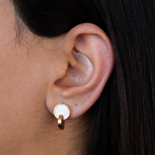 Load image into Gallery viewer, Stainless Steel Rose Gold With White Earrings