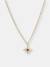 Load image into Gallery viewer, &quot;Celestial&quot; 14K Gold Tiny North Star Pendant With Diamond, Ruby, Sapphire