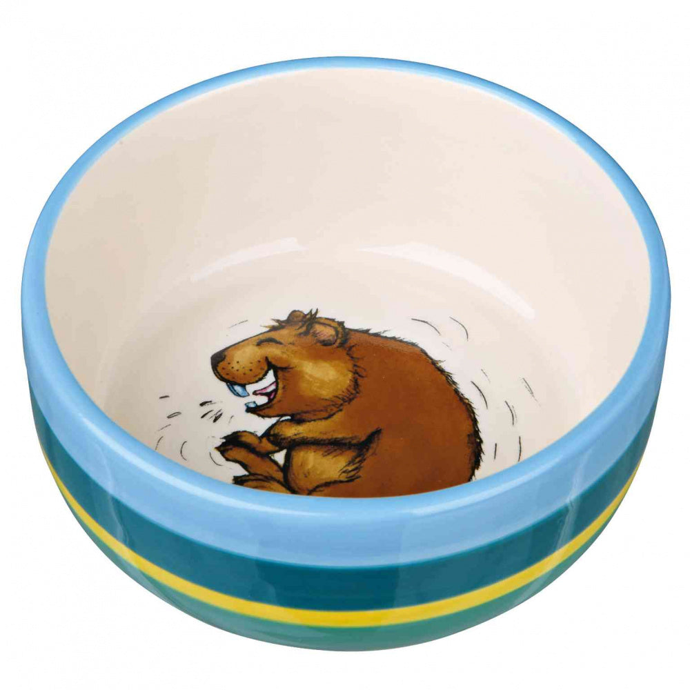 Trixie Ceramic Guinea pig Small Pet Bowl (Multicolored) (11cm x 11cm)